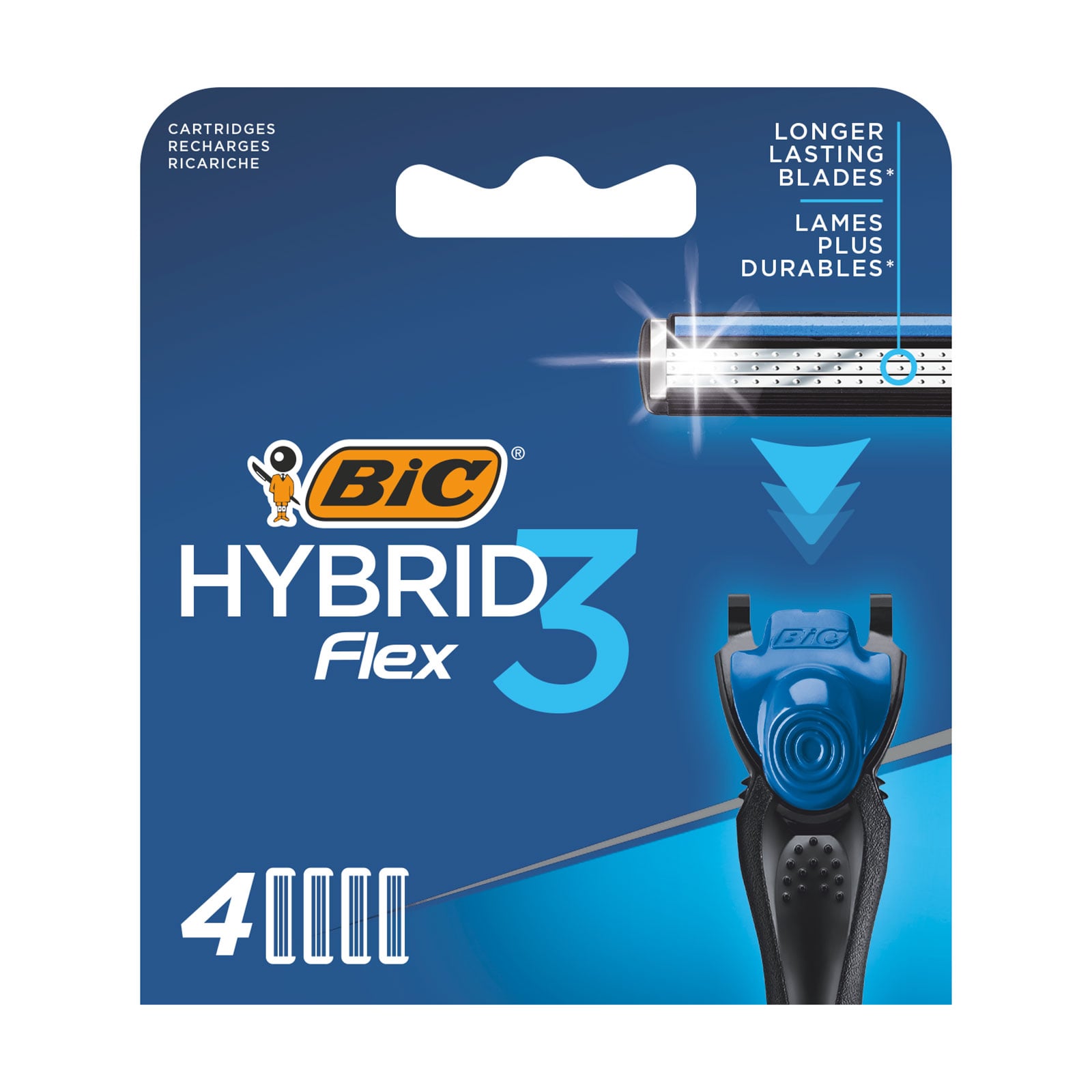 Змінні картриджі для гоління BIC Flex Hybrid 3 чоловічі, 4 шт